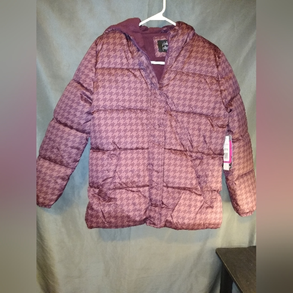 Pink platinum red size 14 girls puffer jacket
